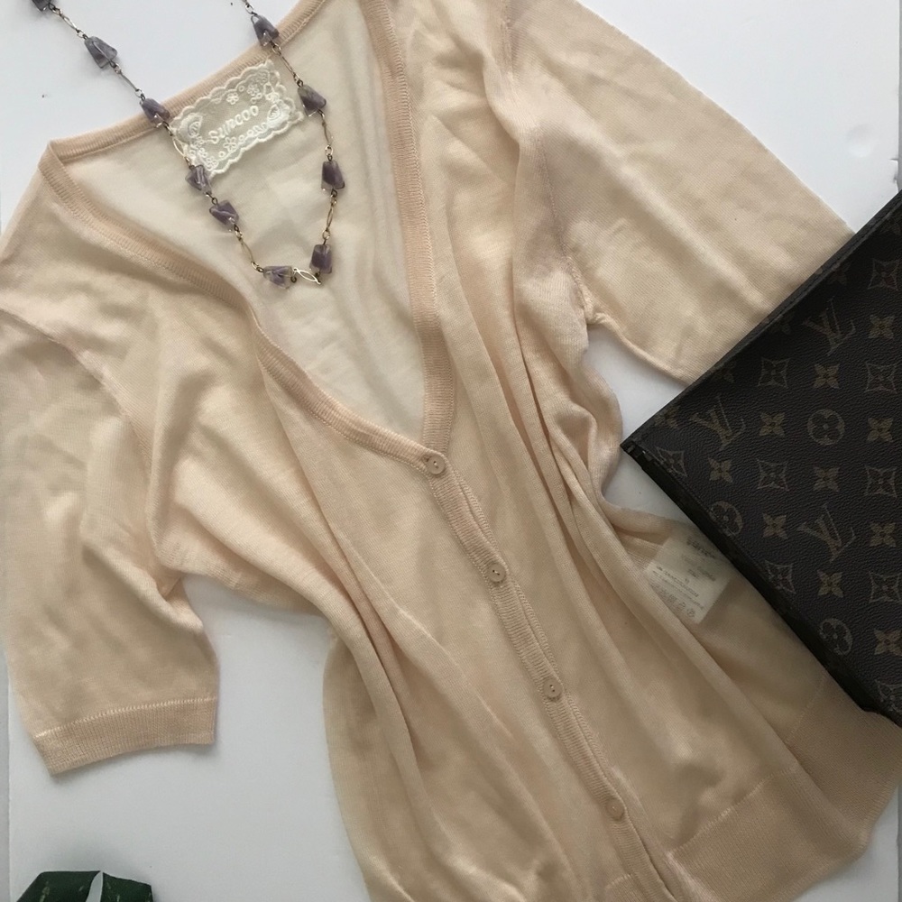 Beige mesh Suncoo paris bottom sweatshirt top